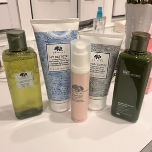 Origins Skincare Collection with Green and White Packaging
